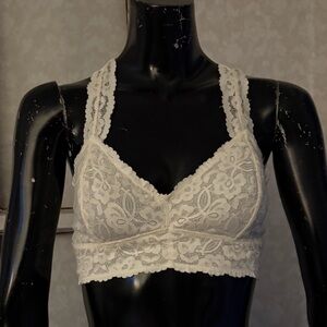 Free People Intimately Cream Galloon Lace Racerback Bra Size Medium